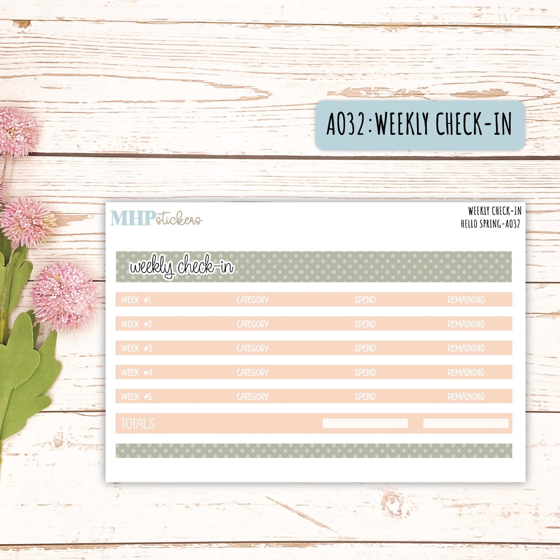 Budget Shells. Add-Ons for Laurel Denise Planners (HELLO SPRING) || AOHS