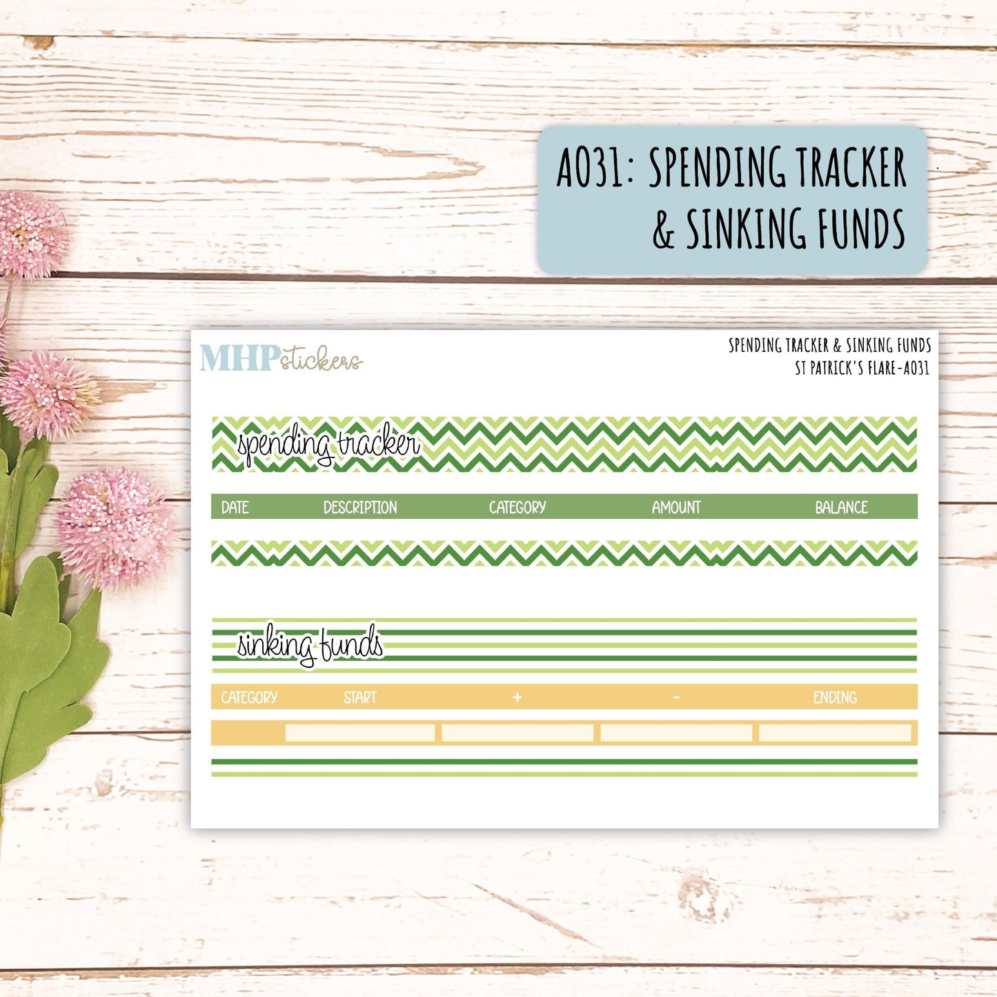 Budget Shells. Add-Ons for Laurel Denise Planners (St Patrick's Flare) || AOSPF