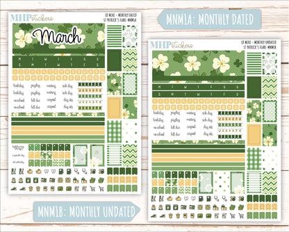 MARCH 2025 Stickers for MINI Laurel Denise Planners "St PAtrick's Flare" || MNSPF