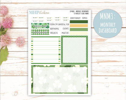 MARCH 2025 Stickers for MINI Laurel Denise Planners "St PAtrick's Flare" || MNSPF