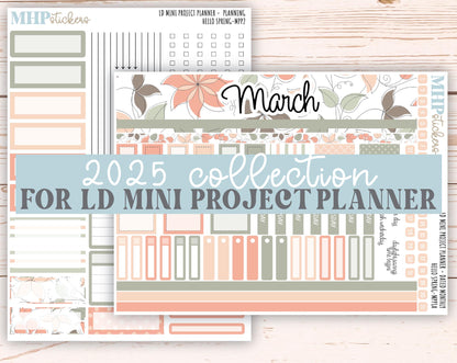 MARCH 2025 Stickers for LD Mini Project Planner "Hello Spring" || MPPHS