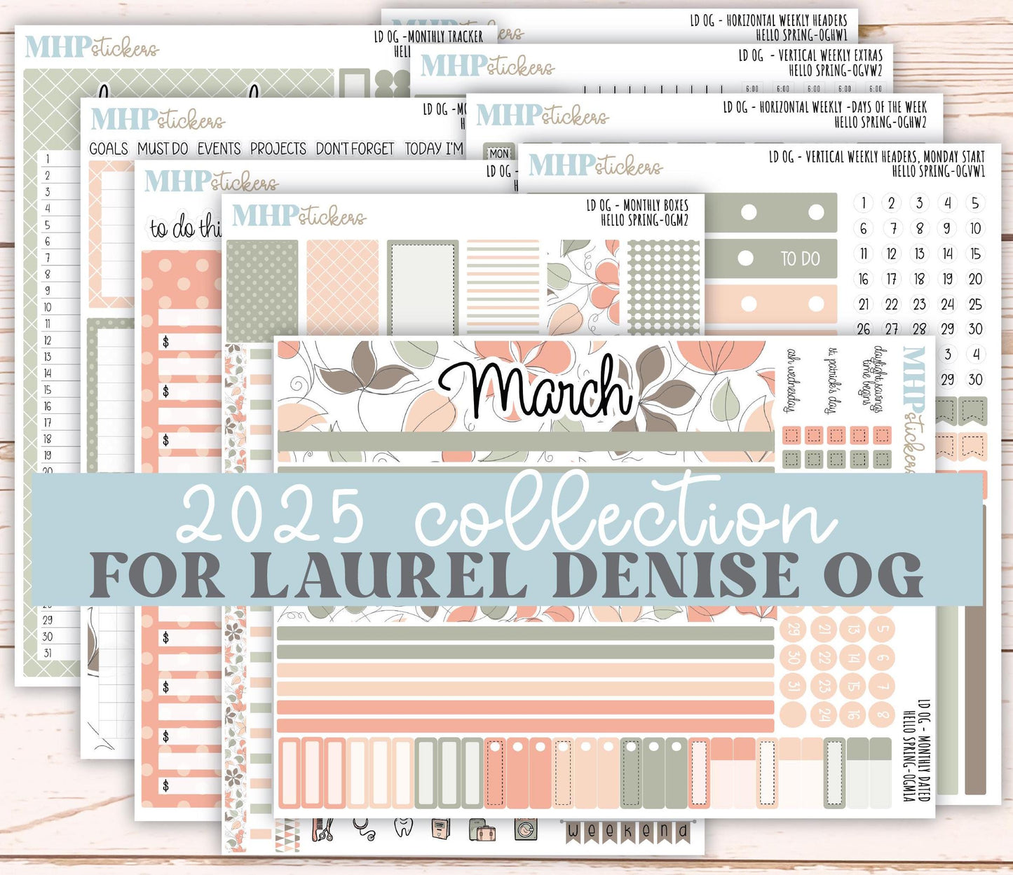 MARCH 2025 Stickers for OG Laurel Denise Planners. "Hello Spring" || OGHS