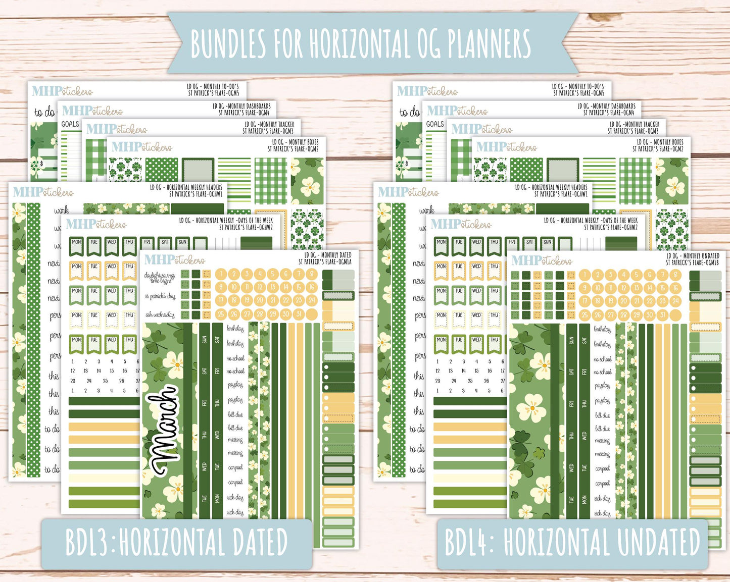 MARCH 2025 Stickers for OG Laurel Denise Planners. "St Patrick's Flare" || OGSPF