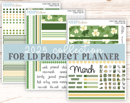 MARCH Stickers for LD Project Planner "St Patricks Flare" || PPSPF