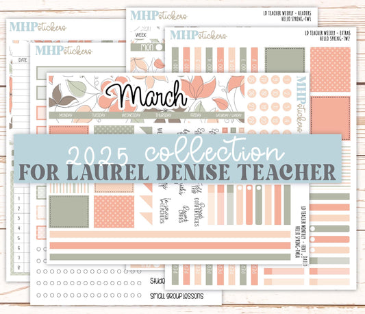 MARCH Stickers for Laurel Denise Teacher Planners. "Hello Spring" || THS