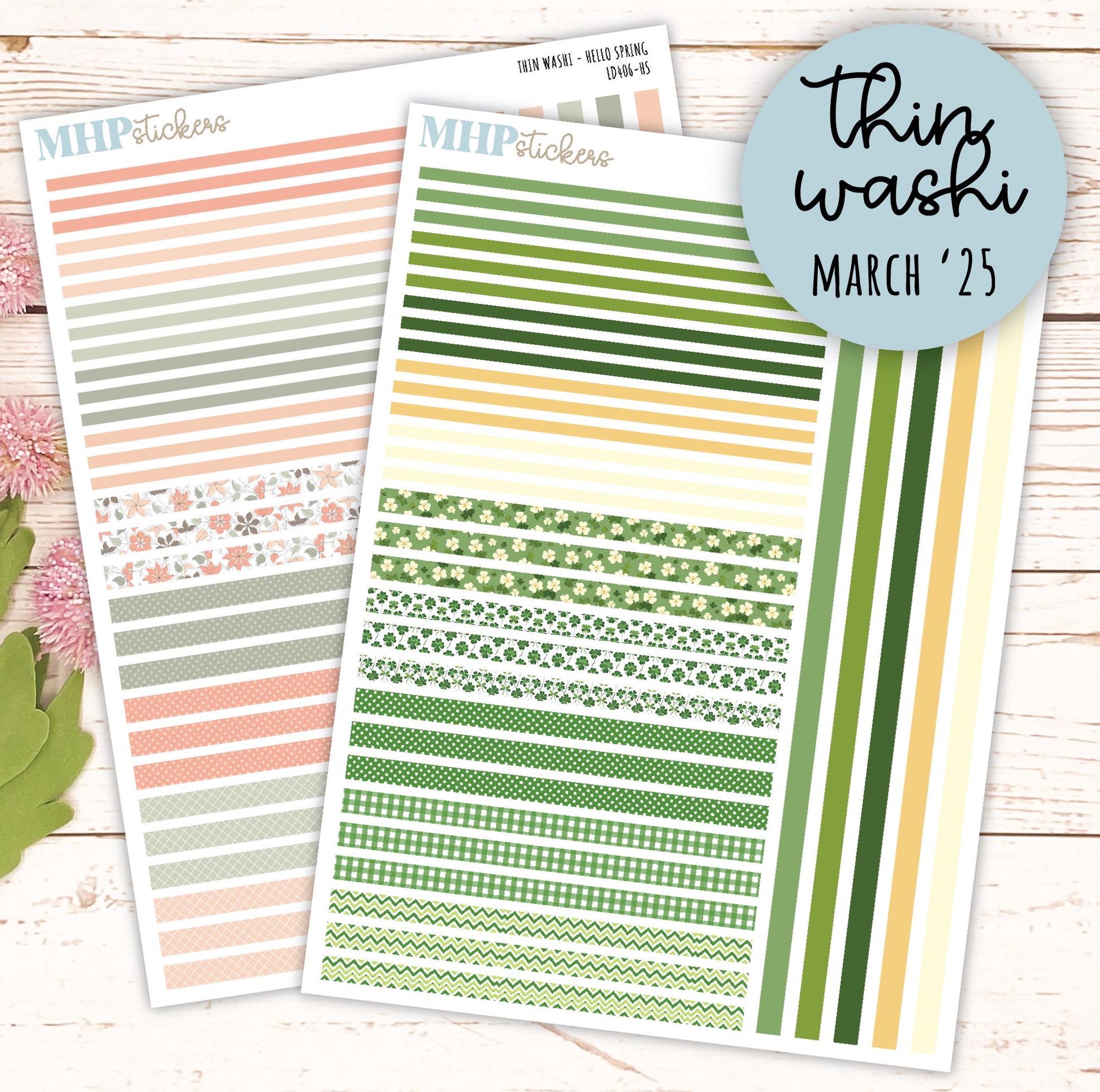 Thin Washi for Laurel Denise Planners. Planner Stickers March '25 || LD406