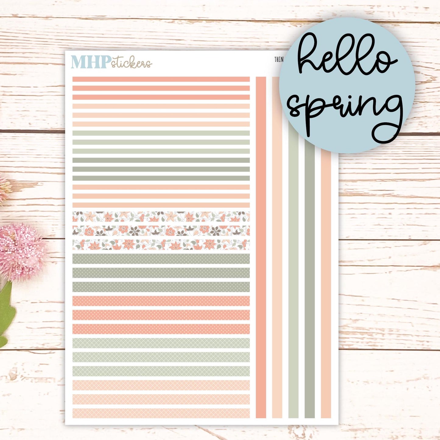 Thin Washi for Laurel Denise Planners. Planner Stickers March '25 || LD406