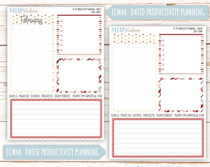 FEBRUARY 2025 Monthly Kit Stickers for 7x9 Erin Condren Planners. "Love" || ECMLV