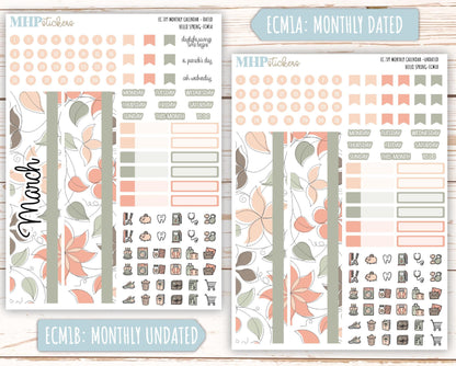 MARCH 2025 Monthly Kit Stickers for 7x9 Erin Condren Planners. "Hello Spring" || ECMHS