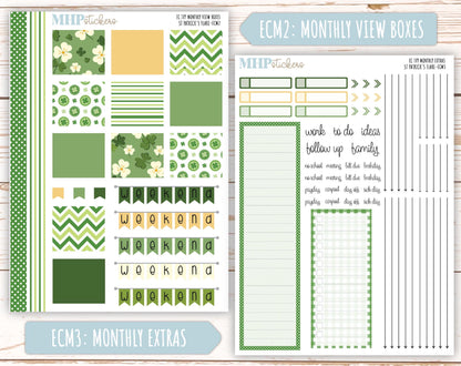 MARCH 2025 Monthly Kit Stickers for 7x9 Erin Condren Planners. "St Patrick's Flare" || ECMSPF