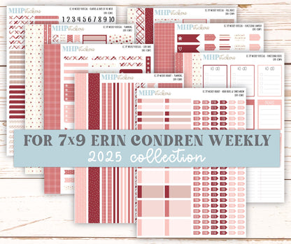 FEBRUARY Weekly Planning Kits for 7x9 Erin Condren Planners. "Love" || ECWLV