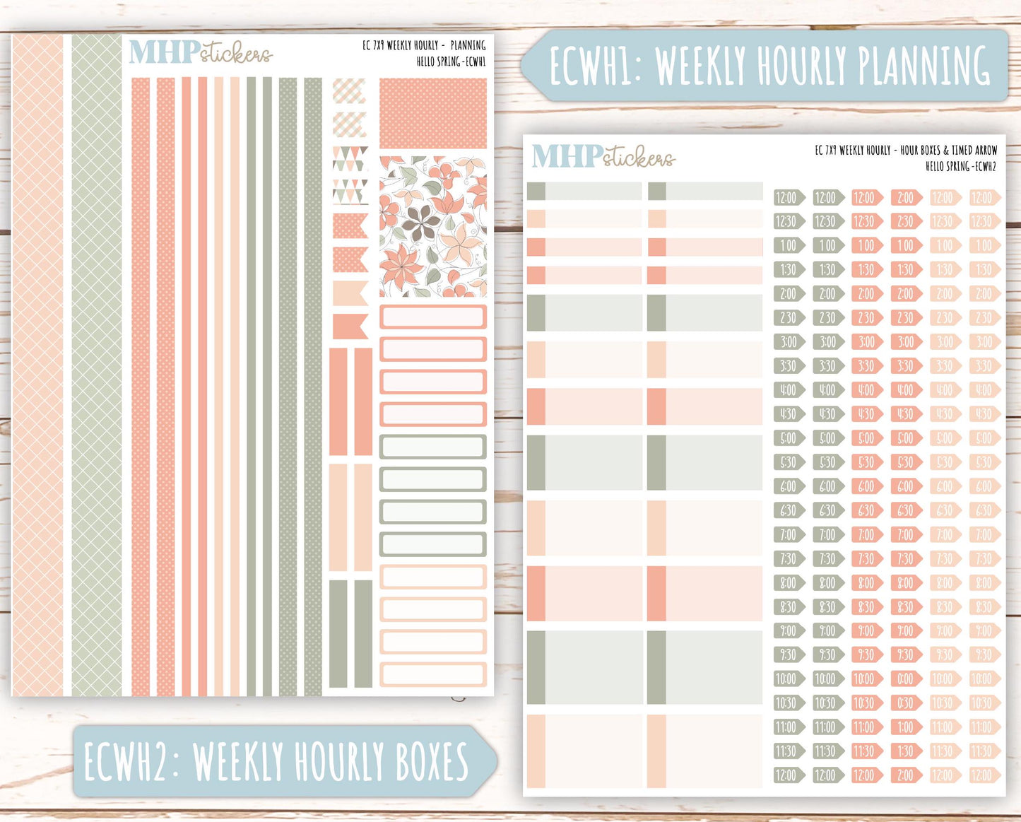 MARCH Weekly Planning Kits for 7x9 Erin Condren Planners. "Hello Spring" || ECWHS