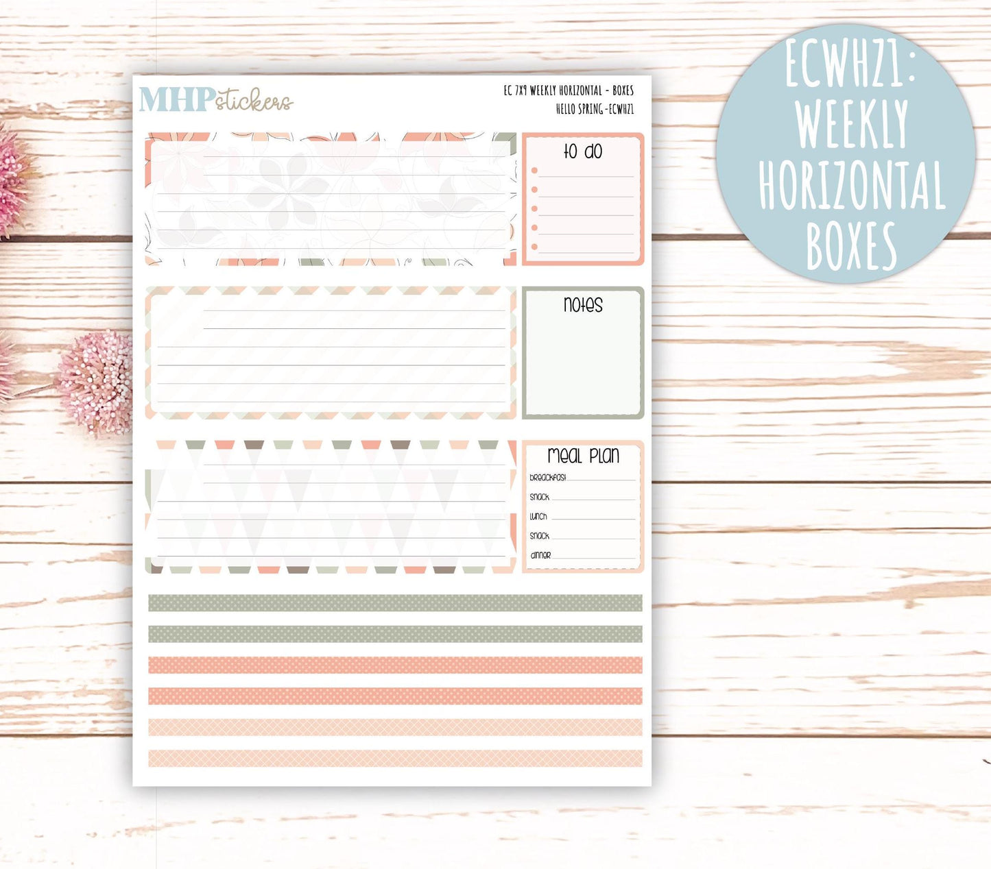 MARCH Weekly Planning Kits for 7x9 Erin Condren Planners. "Hello Spring" || ECWHS