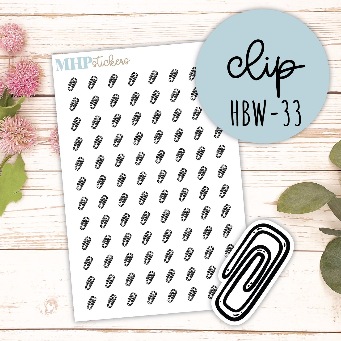 CLIP - Black & White Icon. Planner Stickers || HBW-33