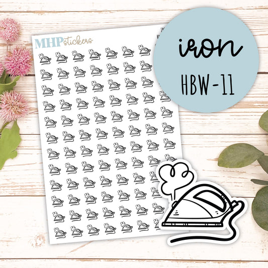 IRON - Black & White Icon. Planner Stickers || HBW-11