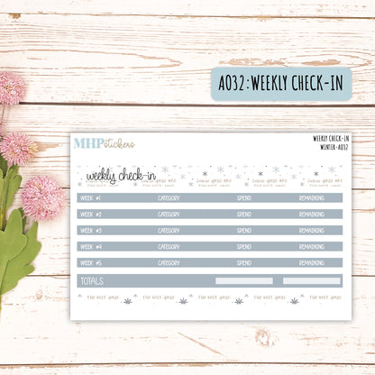 Budget Shells. Add-Ons for Laurel Denise Planners (WINTER) || AOW