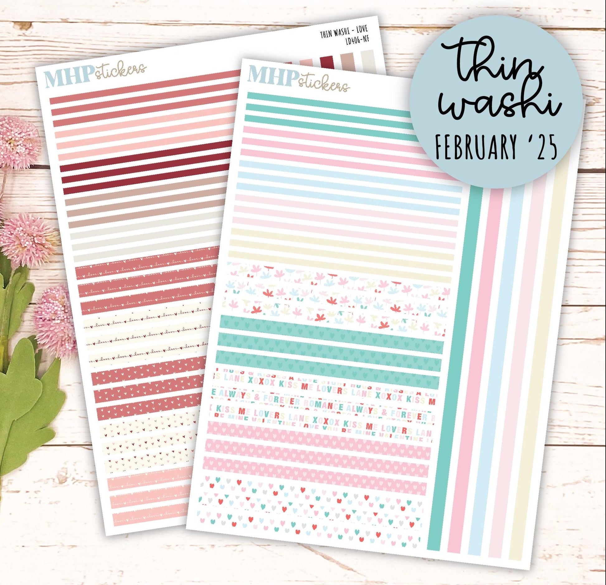 Thin Washi for Laurel Denise Planners. Planner Stickers FEBRUARY '25 || LD406