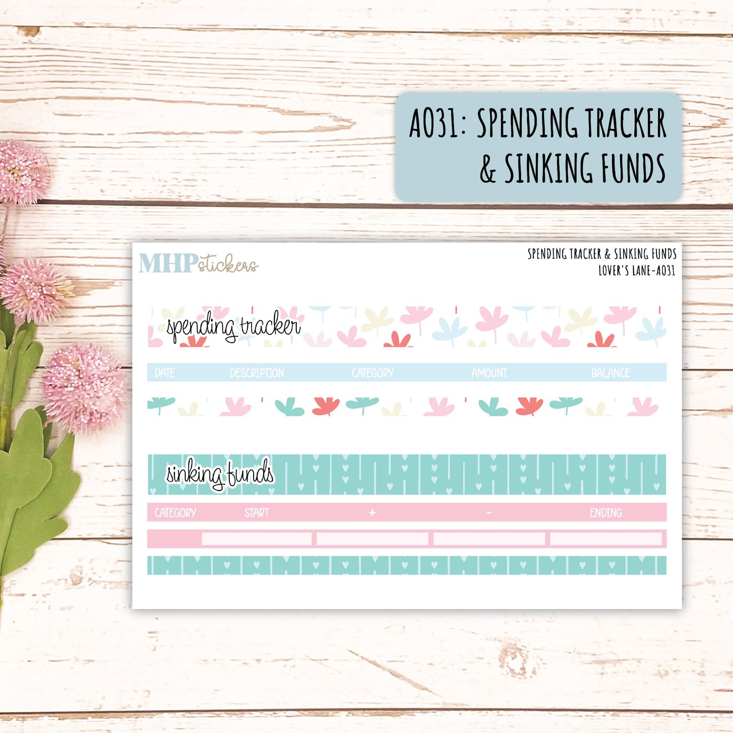 Budget Shells. Add-Ons for Laurel Denise Planners (LOVER'S LANE) || AOLL