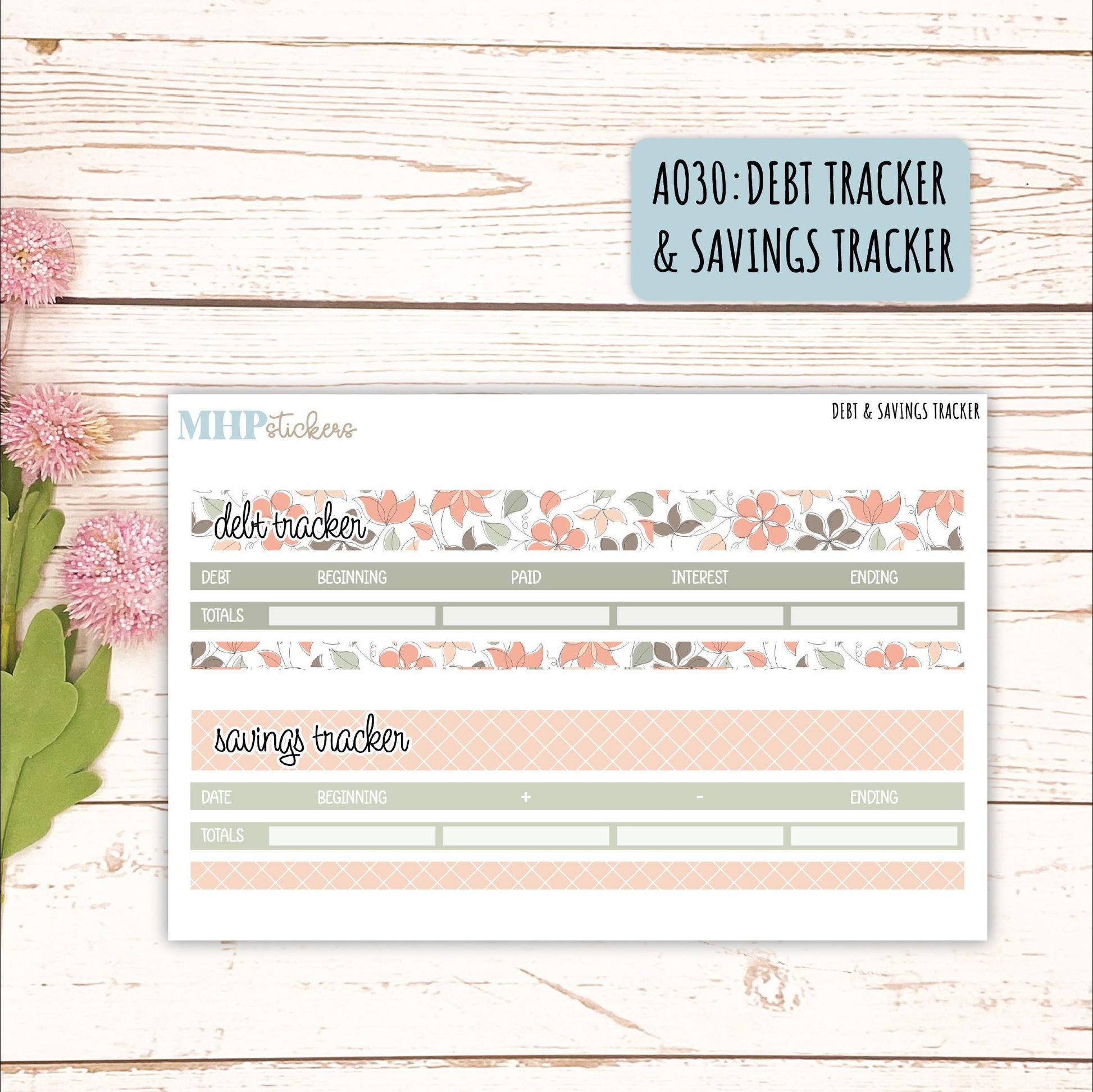 Budget Shells. Add-Ons for Laurel Denise Planners (HELLO SPRING) || AOHS