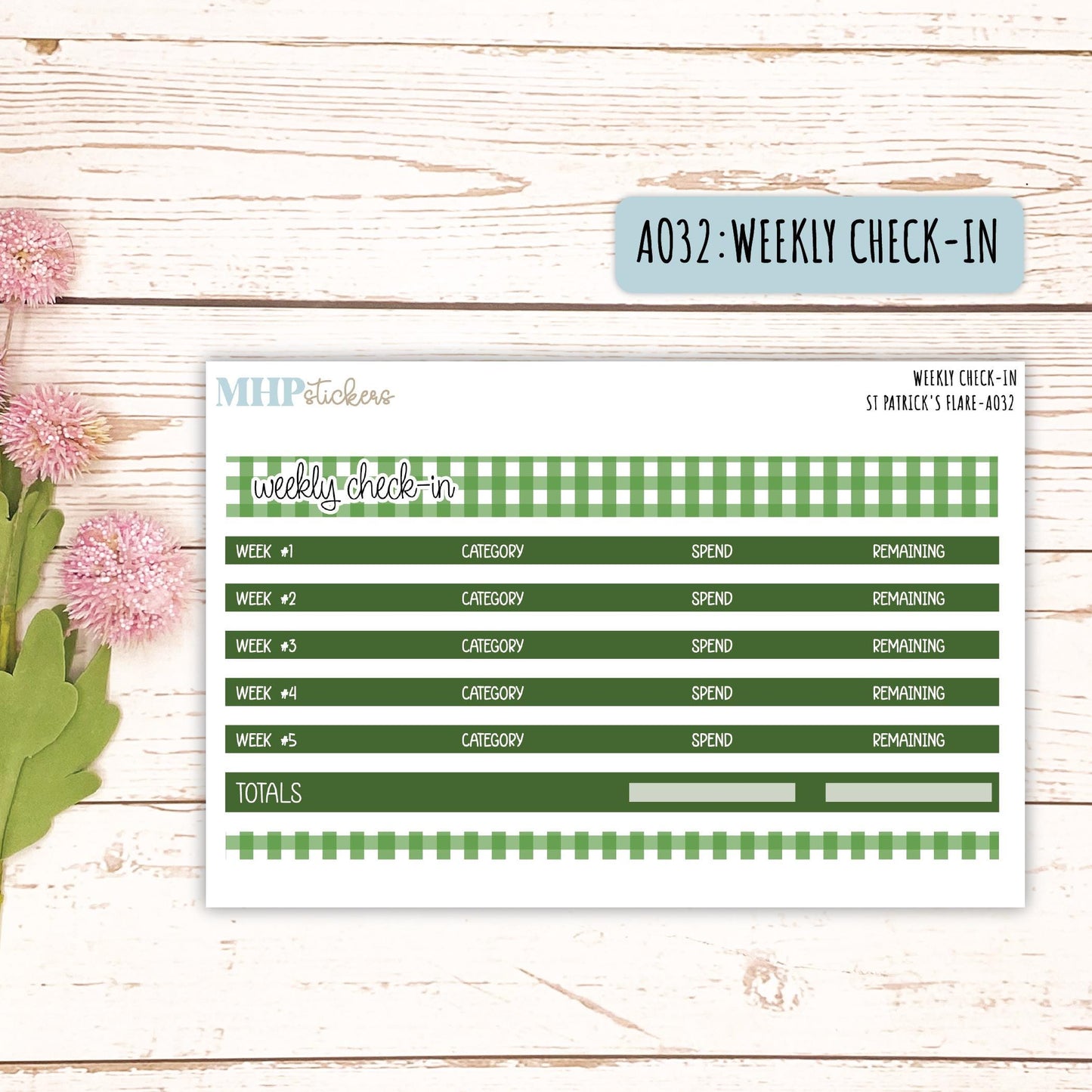 Budget Shells. Add-Ons for Laurel Denise Planners (St Patrick's Flare) || AOSPF