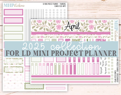 APRIL 2025 Stickers for LD Mini Project Planner "Flower Field" || MPPFF