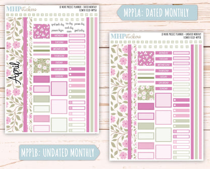 APRIL 2025 Stickers for LD Mini Project Planner "Flower Field" || MPPFF