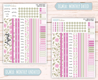 APRIL 2025 Stickers for OG Laurel Denise Planners. "Flower Field" || OGFF