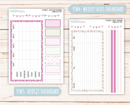 APRIL 2025 Stickers for Laurel Denise Portrait Planners. "Flower Field" || PTFF