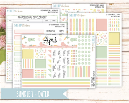 APRIL Stickers for Laurel Denise Teacher Planners. "Happy Easter" || THE