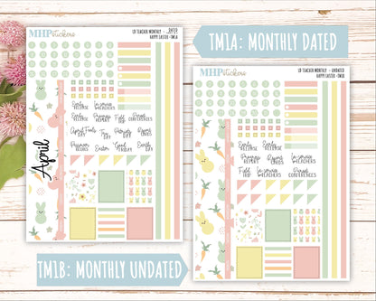 APRIL Stickers for Laurel Denise Teacher Planners. "Happy Easter" || THE