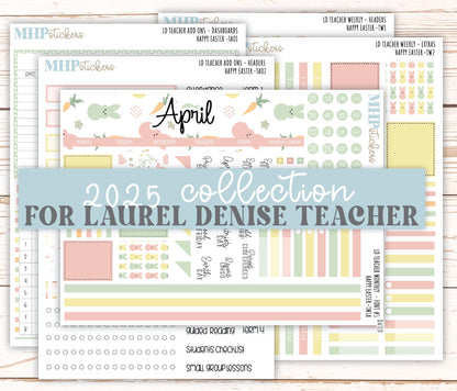 APRIL Stickers for Laurel Denise Teacher Planners. "Happy Easter" || THE