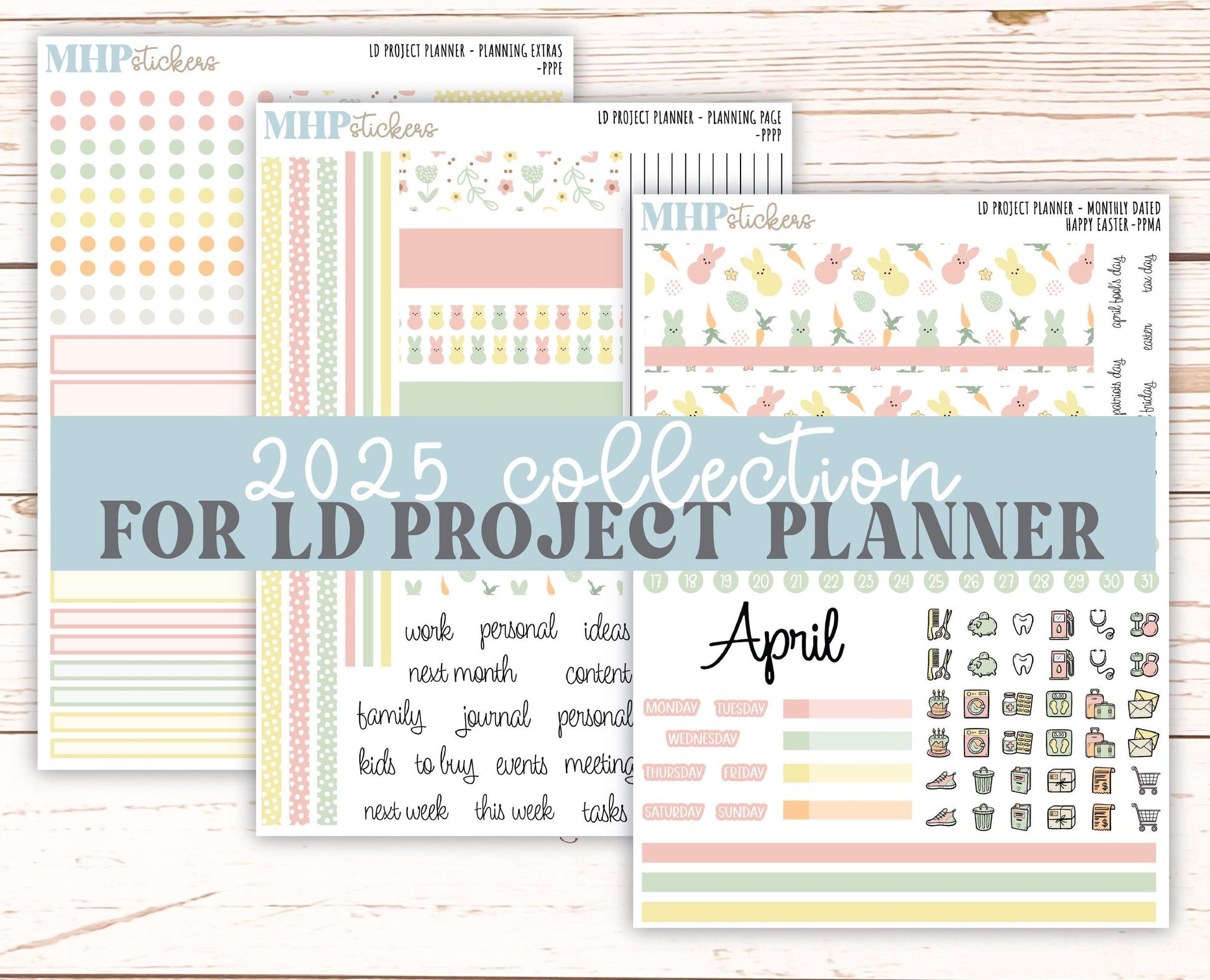 APRIL Stickers for LD Project Planner "Happy Easter" || PPHE