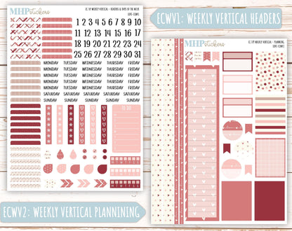 FEBRUARY Weekly Planning Kits for 7x9 Erin Condren Planners. "Love" || ECWLV