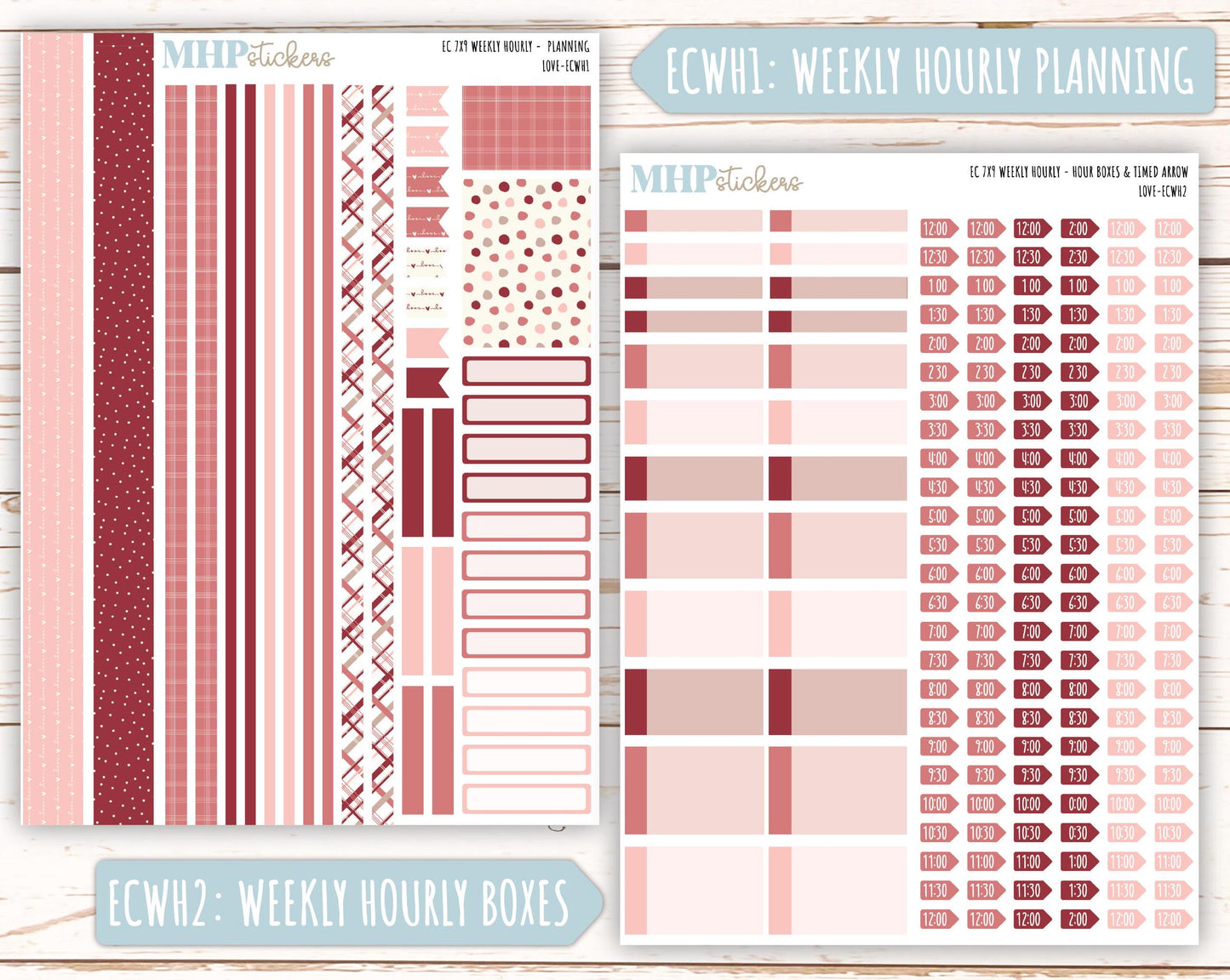 FEBRUARY Weekly Planning Kits for 7x9 Erin Condren Planners. "Love" || ECWLV