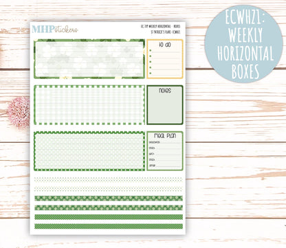 MARCH Weekly Planning Kits for 7x9 Erin Condren Planners. "St Patrick's Flare" || ECWSPF