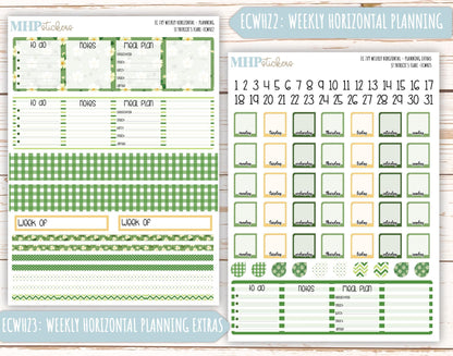 MARCH Weekly Planning Kits for 7x9 Erin Condren Planners. "St Patrick's Flare" || ECWSPF