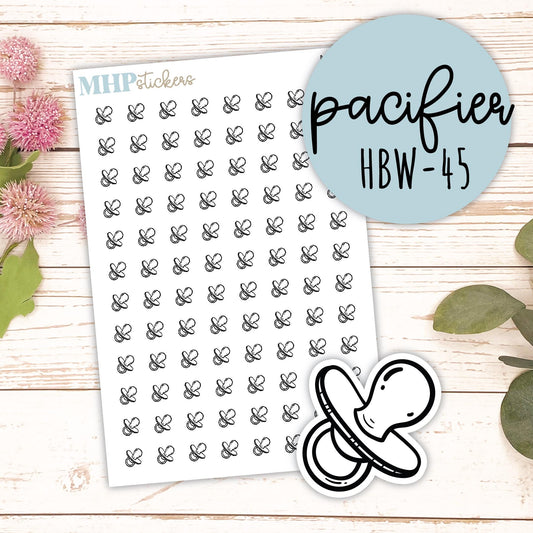 PACIFIER - Black & White Icon. Planner Stickers || HBW-45