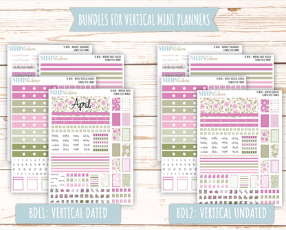 APRIL 2025 Stickers for MINI Laurel Denise Planners "Flower Field" || MNFF