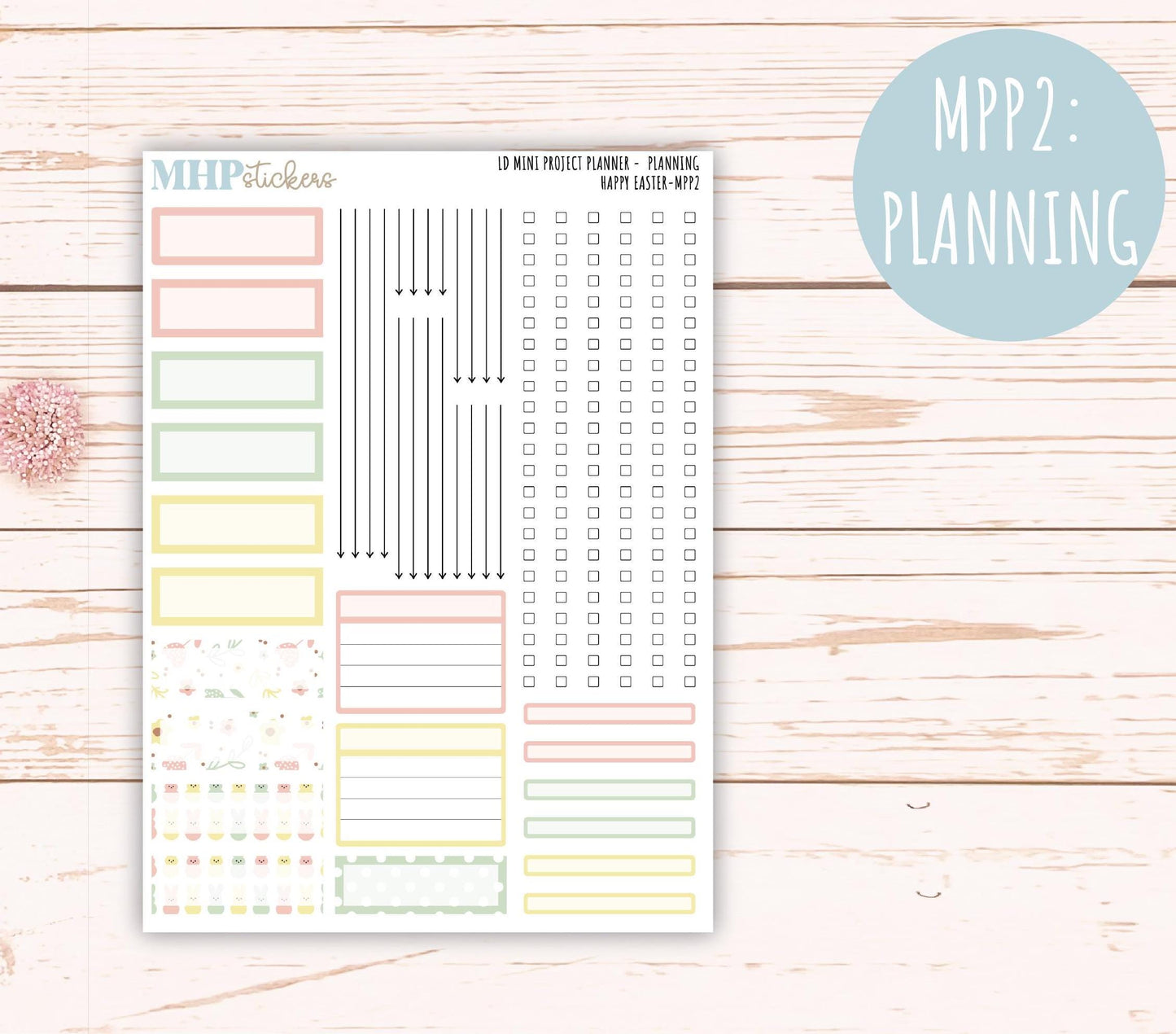 APRIL 2025 Stickers for LD Mini Project Planner "Happy Easter" || MPPHE