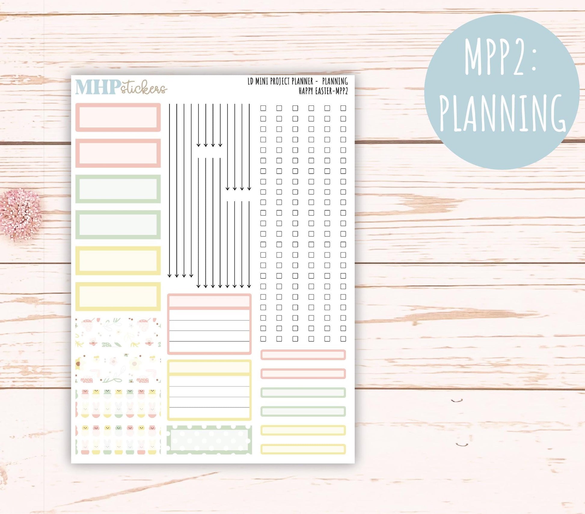 APRIL 2025 Stickers for LD Mini Project Planner "Happy Easter" || MPPHE