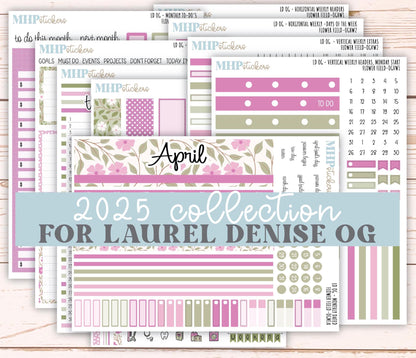 APRIL 2025 Stickers for OG Laurel Denise Planners. "Flower Field" || OGFF