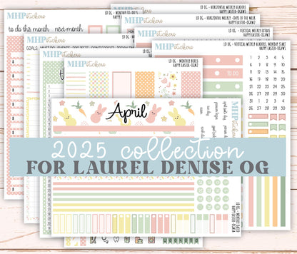 APRIL 2025 Stickers for OG Laurel Denise Planners. "Happy Easter" || OGHE