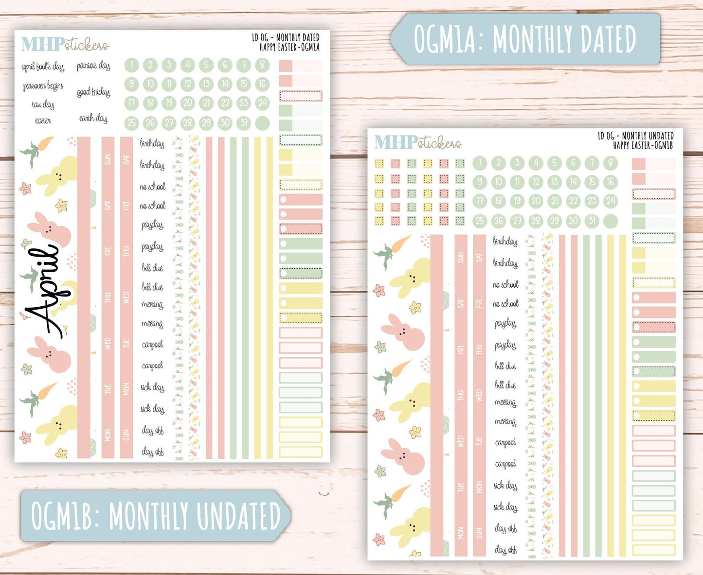 APRIL 2025 Stickers for OG Laurel Denise Planners. "Happy Easter" || OGHE