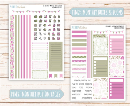 APRIL 2025 Stickers for Laurel Denise Portrait Planners. "Flower Field" || PTFF