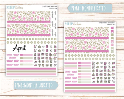 APRIL Stickers for LD Project Planner "Flower Field" || PPFF