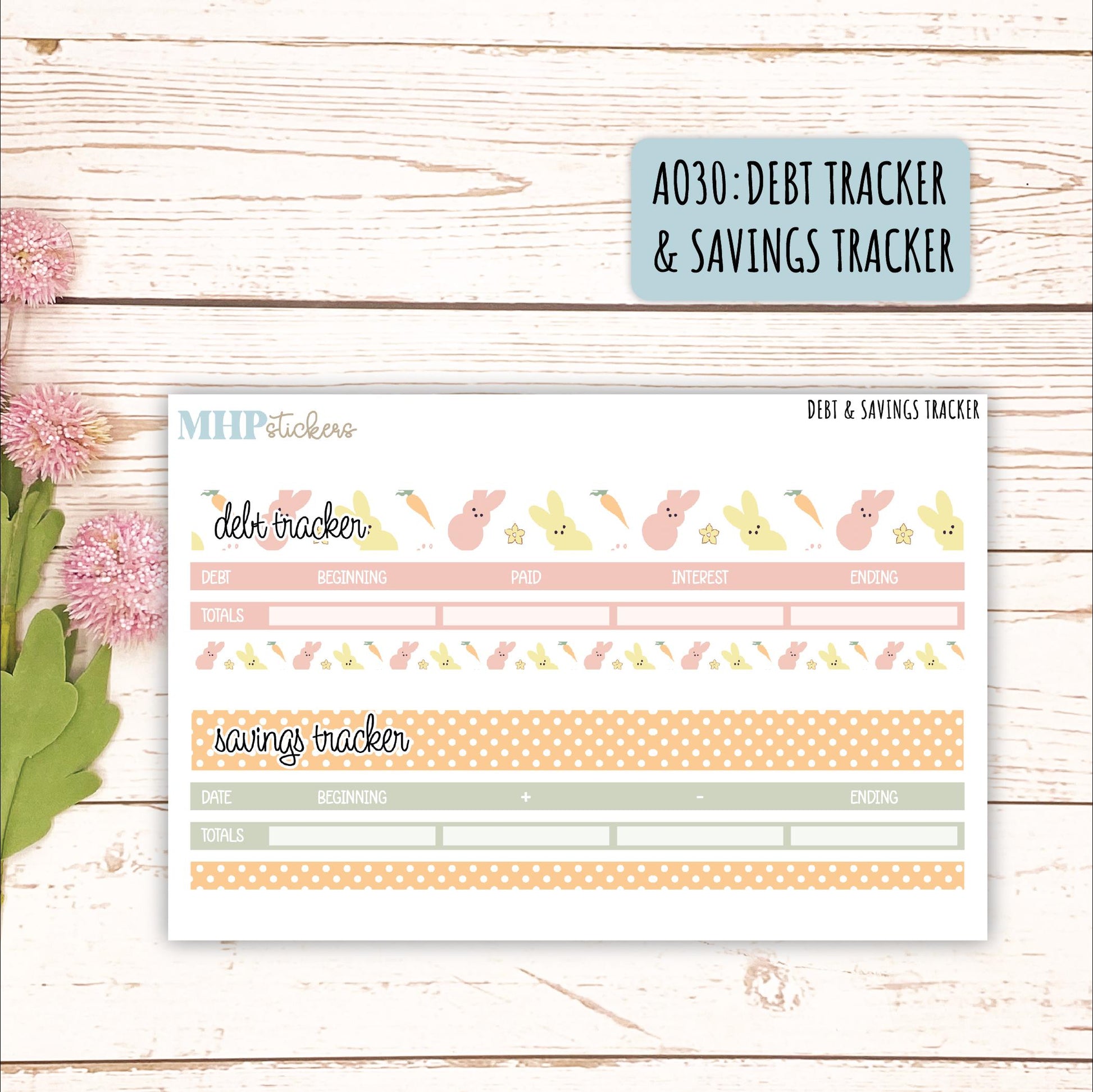 Budget Shells. Add-Ons for Laurel Denise Planners "Happy Easter" || AOHE