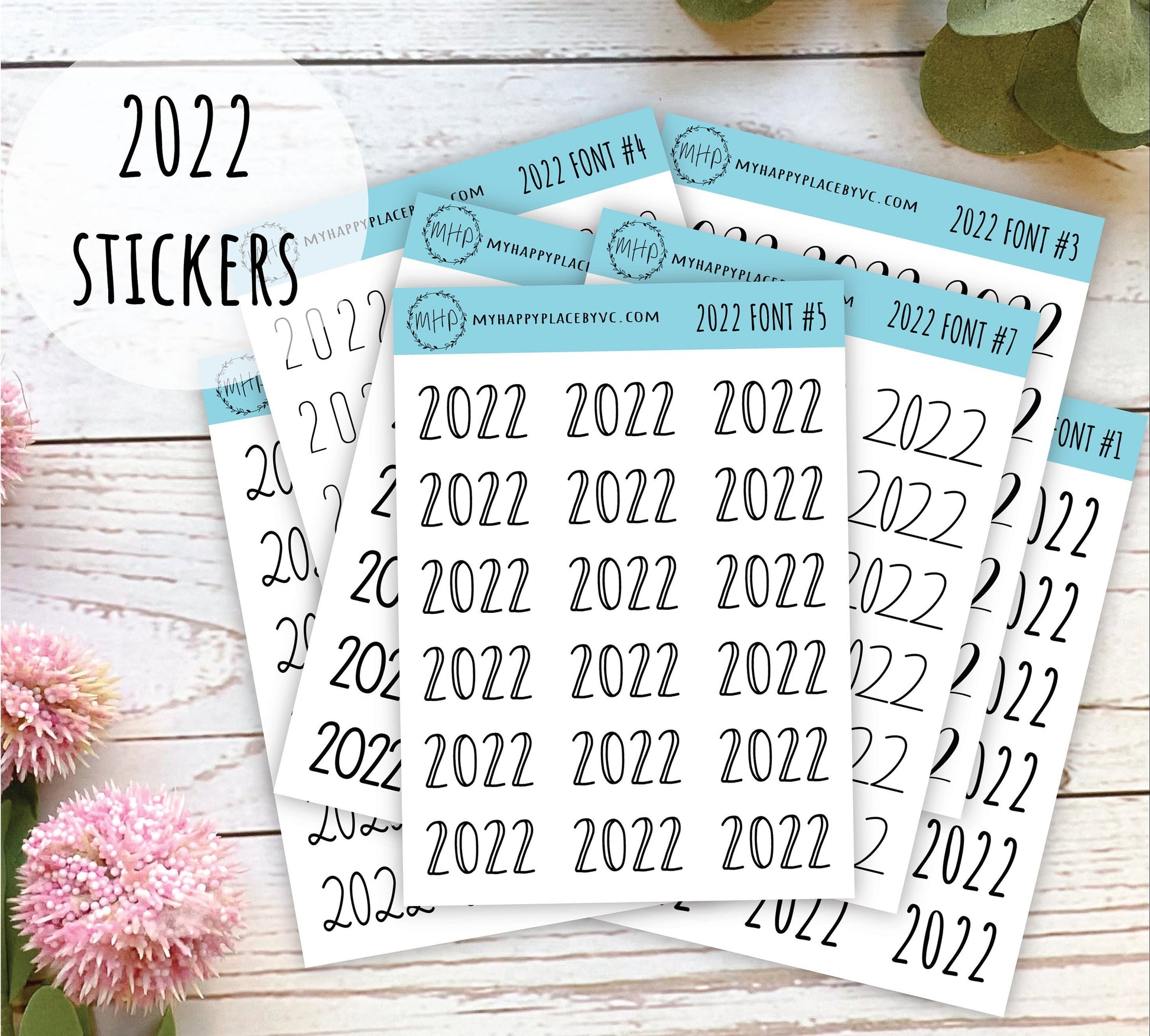 2024 Year Stickers for Planner and Bullet Journals. Planner Stickers