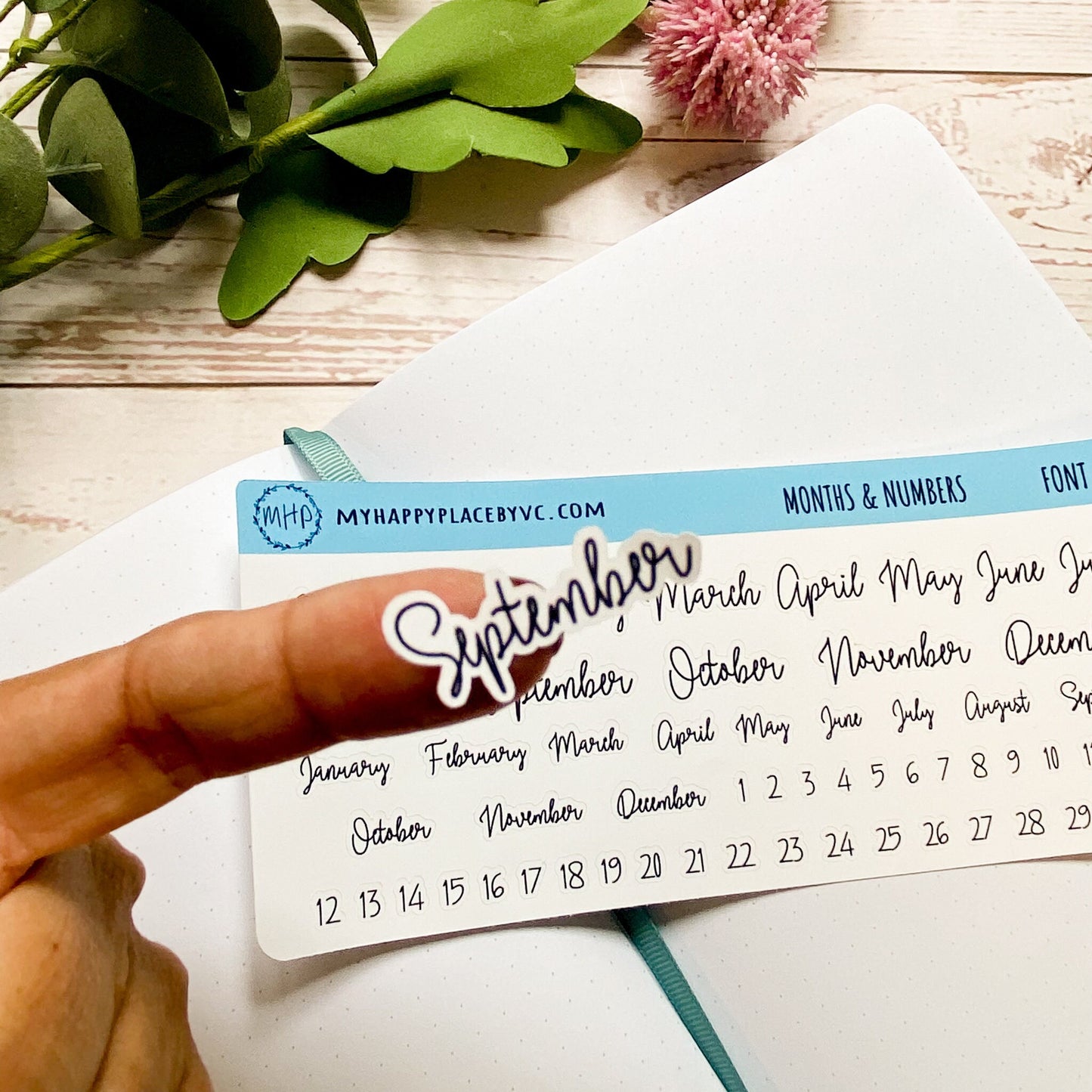 Months and Number Stickers for Planners, Organizers and Bullet Journals || T302