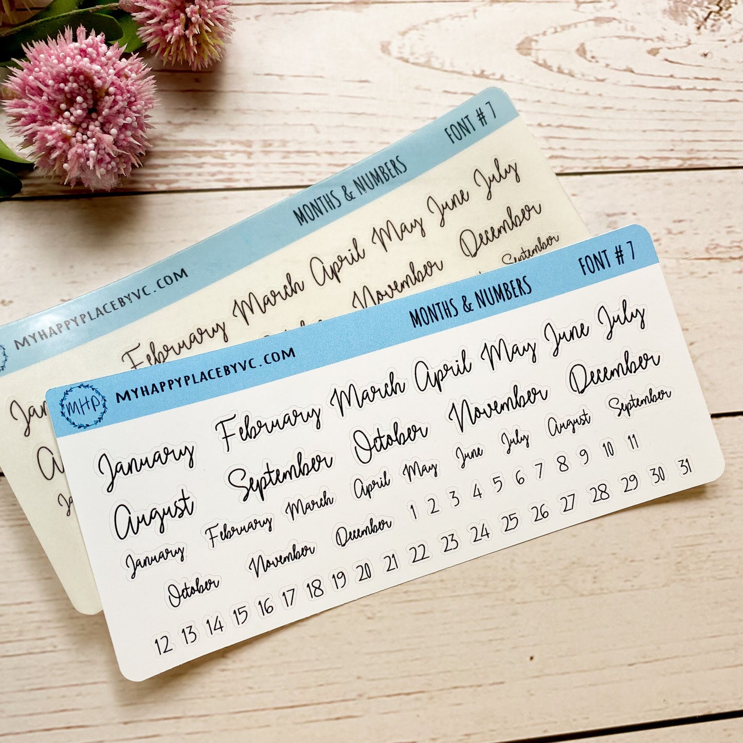 Months and Number Stickers for Planners, Organizers and Bullet Journals || T302