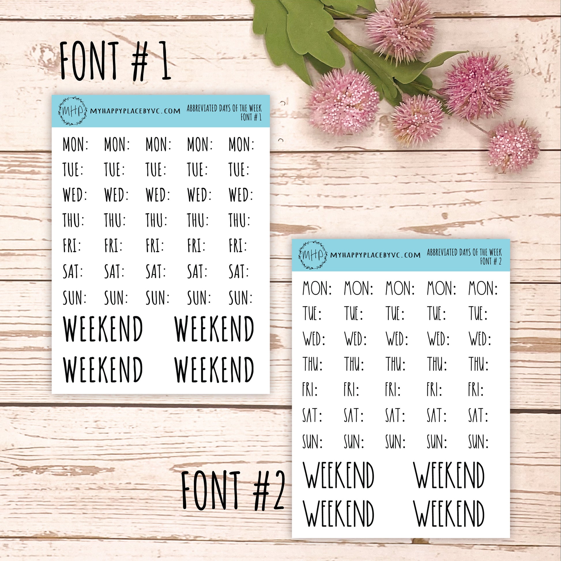 Abbreviated days of the Week Stickers for College Planner. Stickers for Students, Teacher and Homeschool Planner || Q105